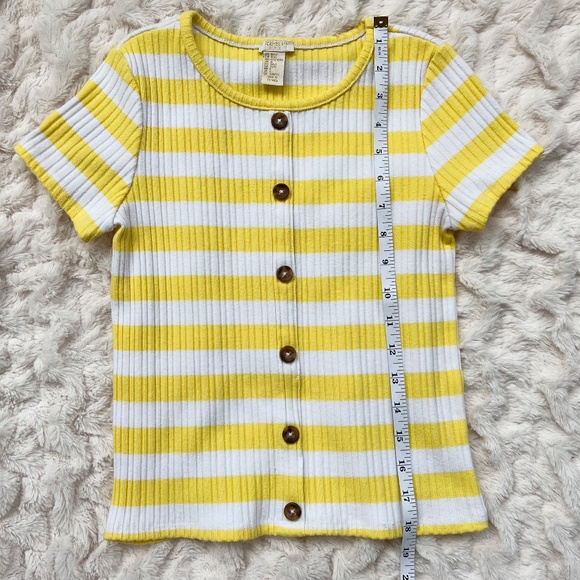 Forever 21 Girls Yellow and White Striped Shirt - Picture 11 of 14